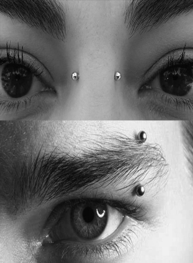 Longita Gold Rook Piercing Jewelry - 14pcs Internally/Externally Threaded Rook Earrings, Eyebrow Jewelry, Vertical Labret Lip Jewelry - 16g, 6mm, 8mm, 10mm - Image 3